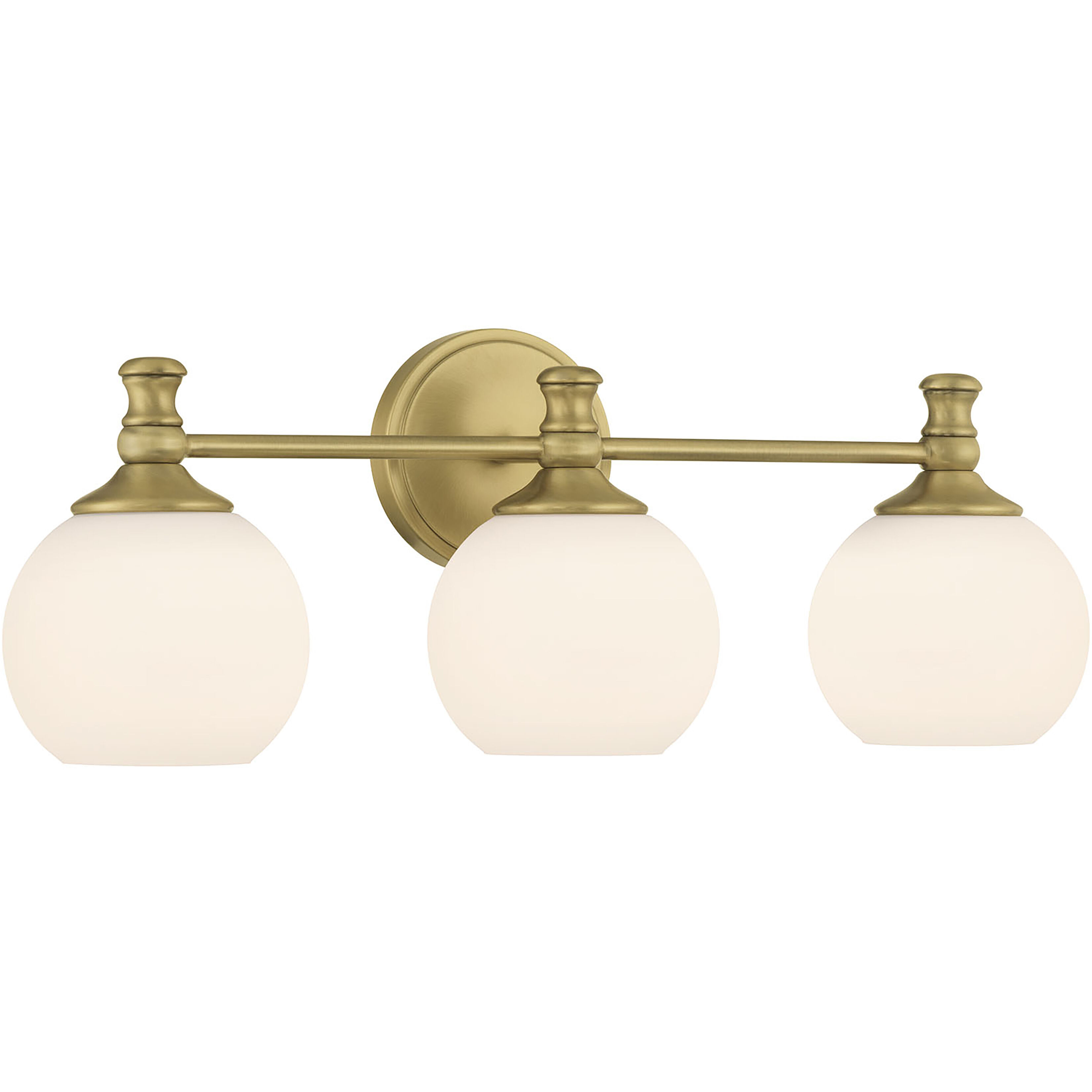 Orlisse 3 Light 23.5 inch Vintage Brass Bathroom Vanity Light Wall Light
