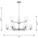Fullton 9 Light 30 inch Chrome Chandelier Ceiling Light