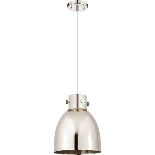 Newton Bell 1 Light 10 inch Polished Nickel Pendant Ceiling Light
