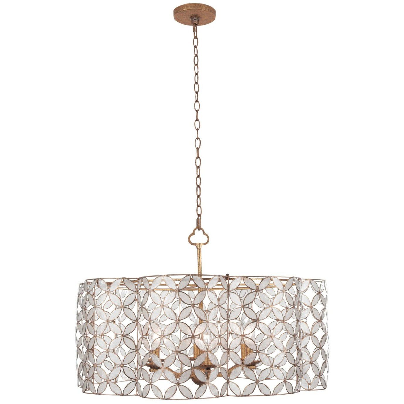 Maurelle 6 Light 27 inch Oxidized Gold Leaf Pendant Chandelier Ceiling Light
