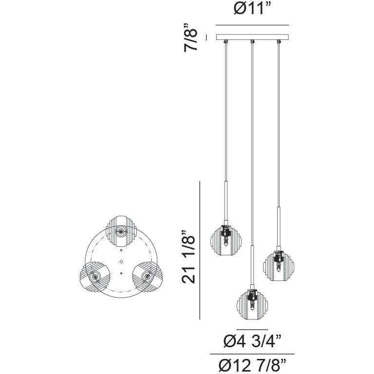 Jemyca 3 Light 12.88 inch Aged Gold Brass Pendant Ceiling Light in Aged Gold Brass and Clear