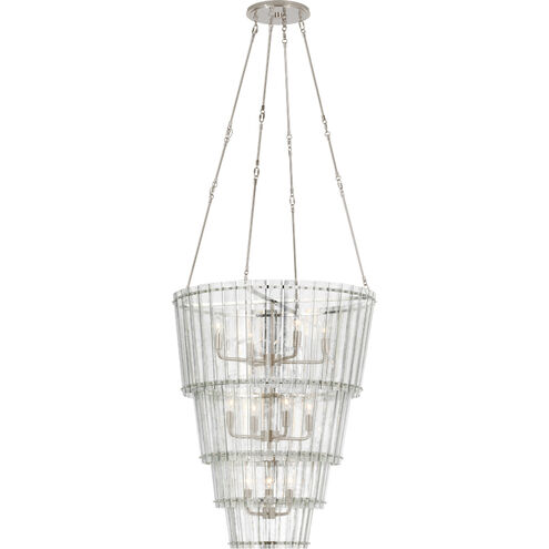 Carrier and Company Cadence 12 Light 30.75 inch Polished Nickel Waterfall Chandelier Ceiling Light, Large