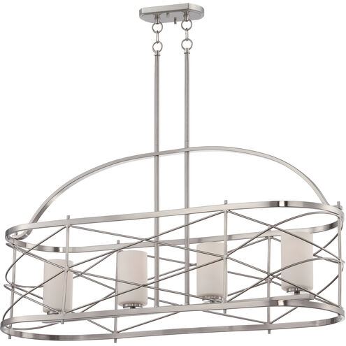 Ginger 4 Light 38 inch Brushed Nickel Island Pendant Ceiling Light