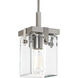 Glayse 1 Light 7 inch Brushed Nickel Mini-Pendant Ceiling Light, Design Series