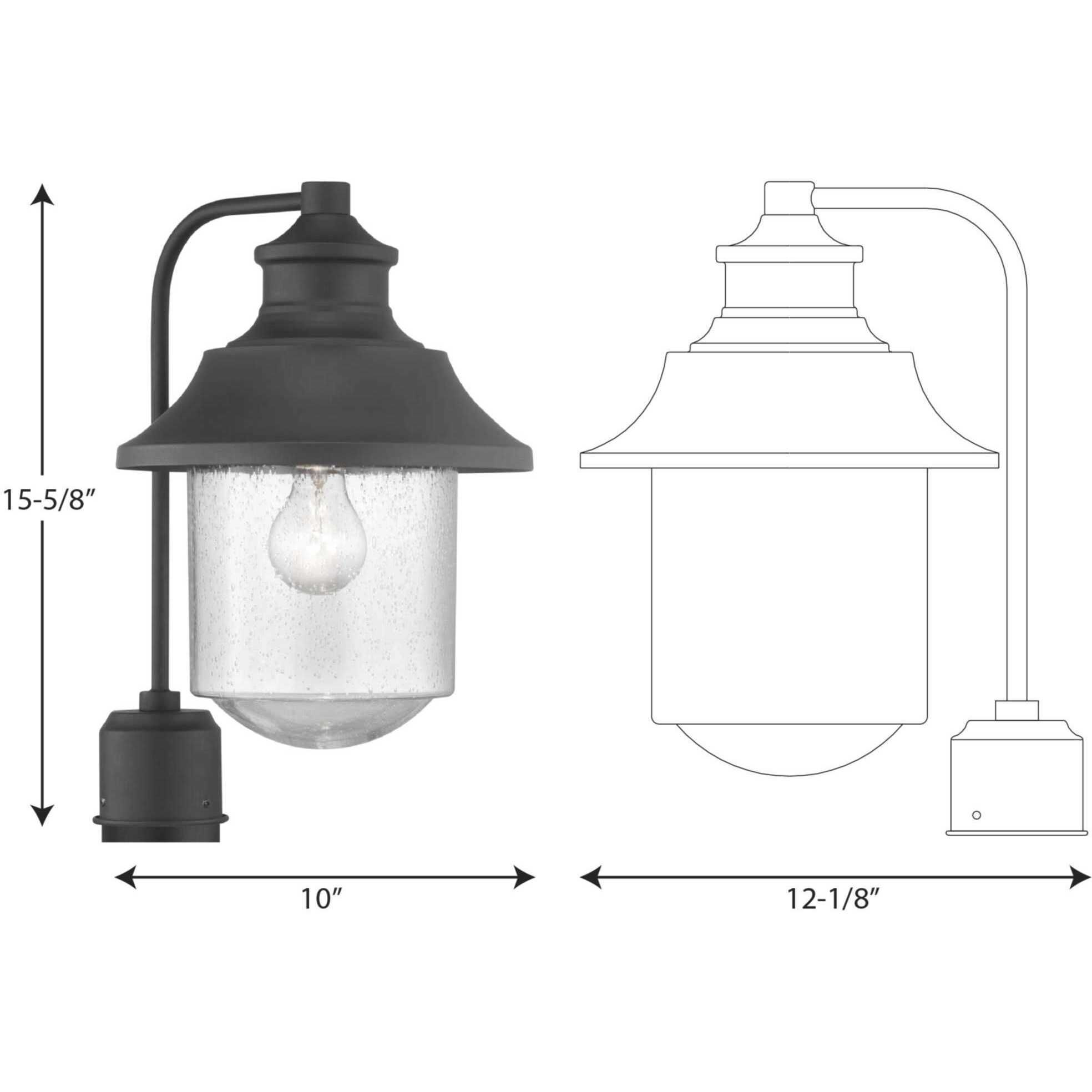 Weldon 1 Light 16 inch Textured Black Outdoor Post Lantern