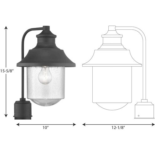 Weldon 1 Light 16 inch Textured Black Outdoor Post Lantern