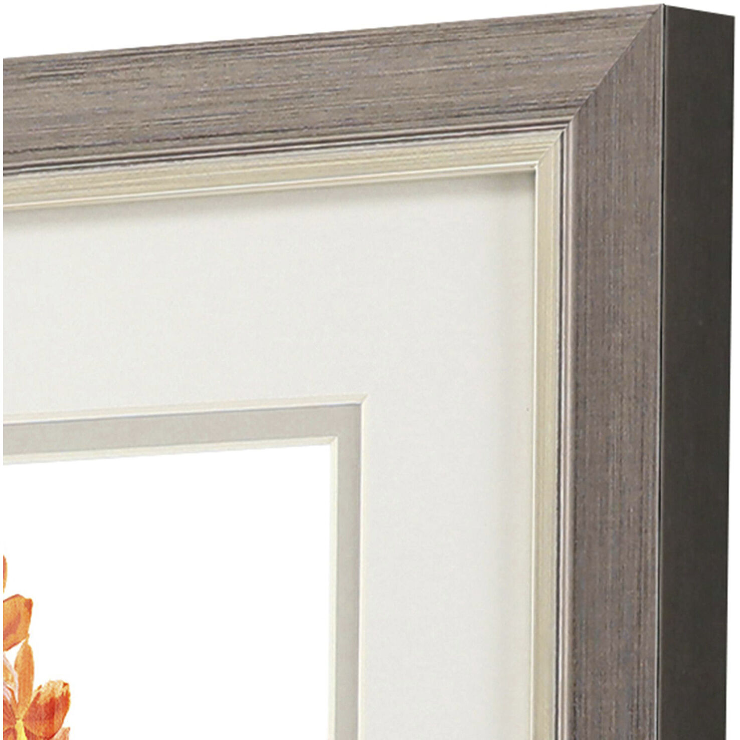 Floral Beauty Orange and Green and Beige and Neutral Framed Art, Propac