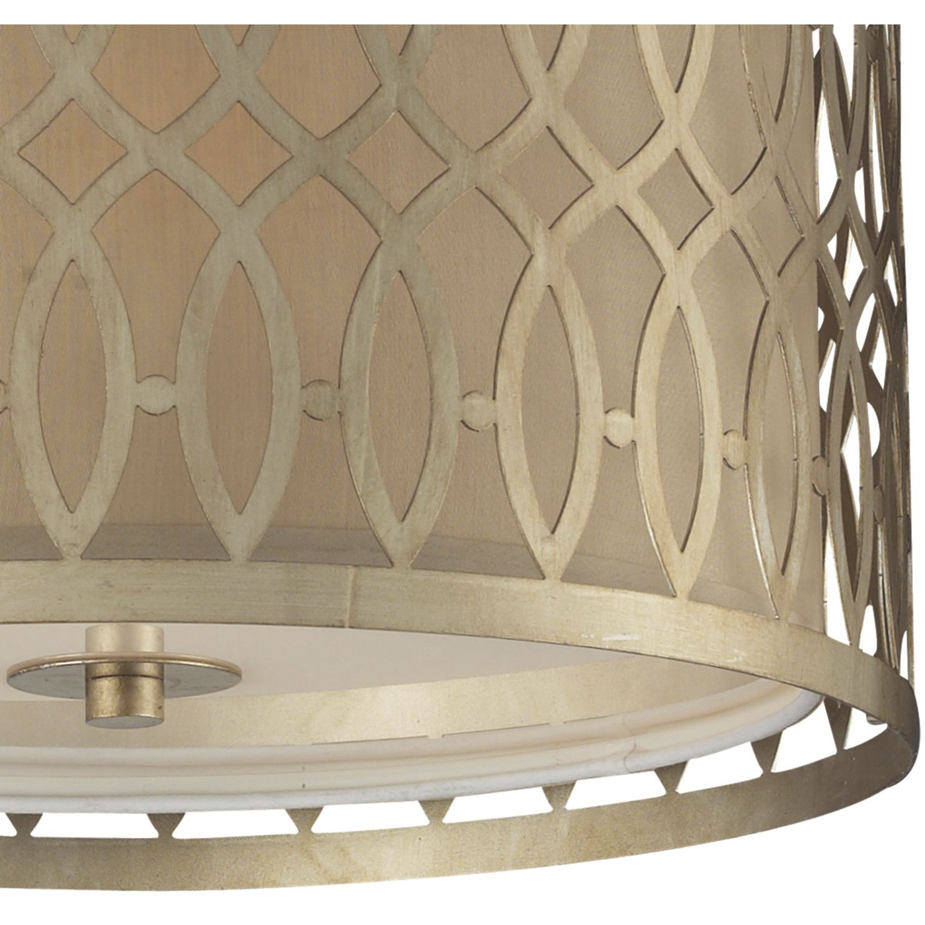 Estonia 3 Light 16 inch Soft Gold with Beige Semi Flush Mount Ceiling Light