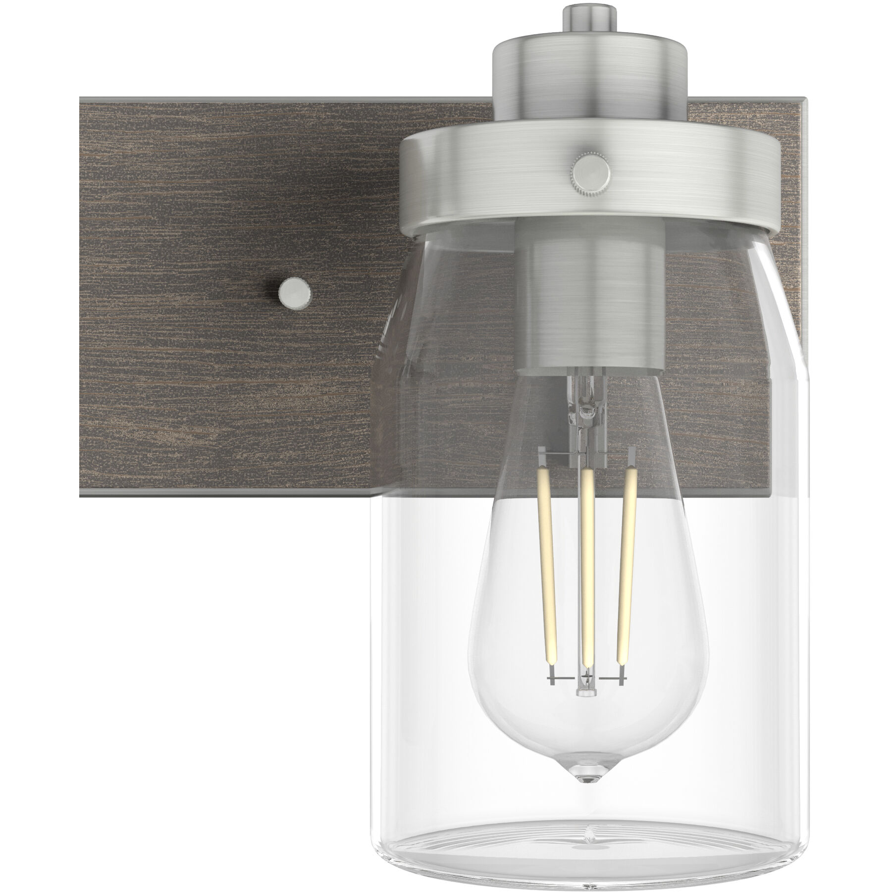 Devon Park 2 Light 14.75 inch Brushed Nickel and Grey Wood Vanity Light Wall Light