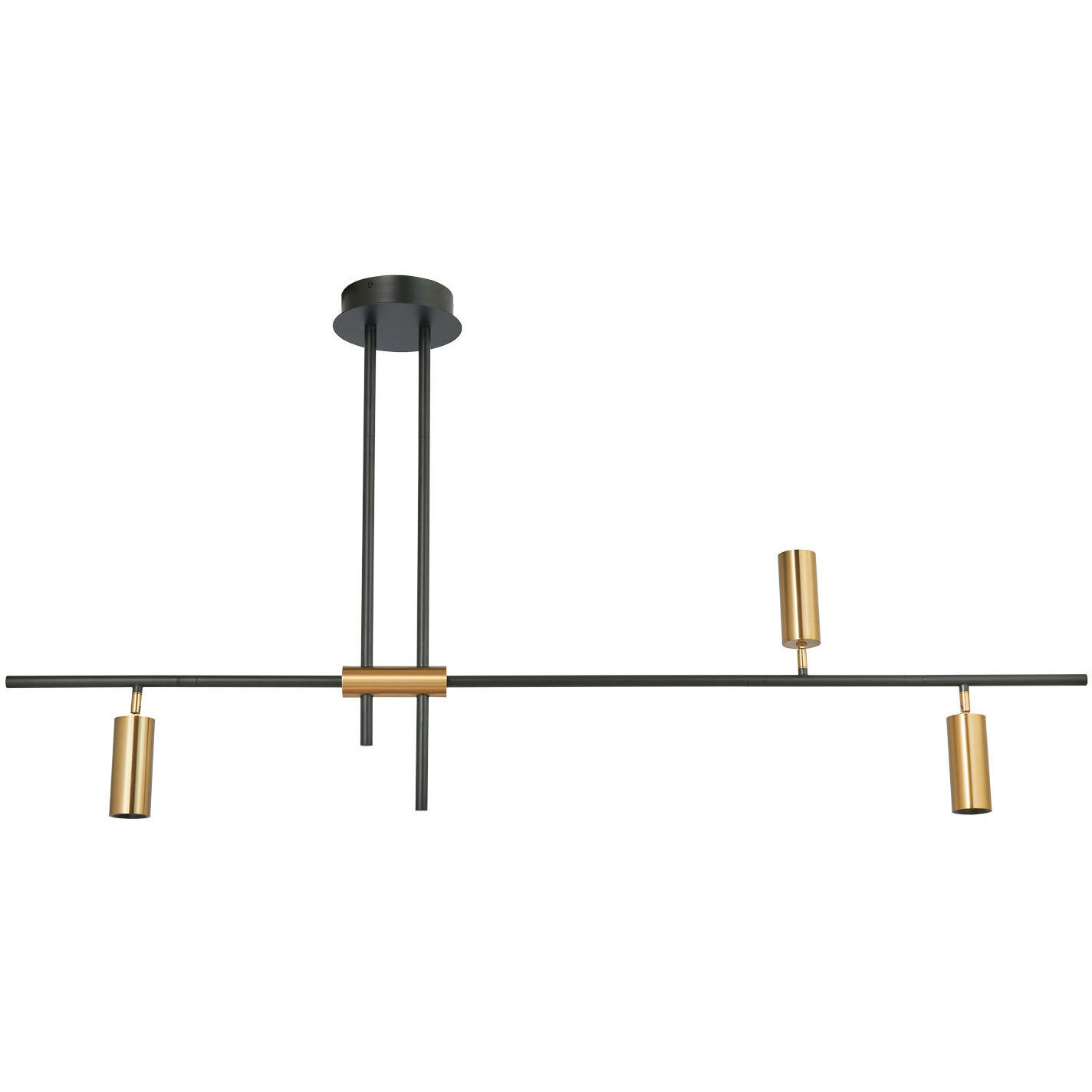 Spartan LED 2 inch Matte Black and Gold Pendant Ceiling Light