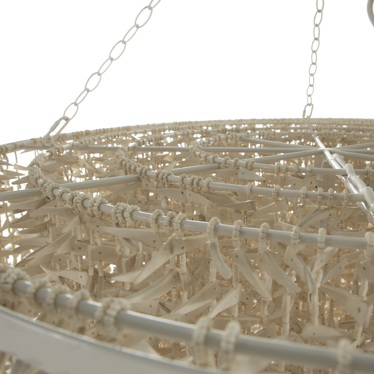 Victoria 7 Light 44.25 inch Winter White / Natural Chandelier Ceiling Light