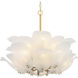 Orchid 10 Light 28.5 inch Legacy Brass Pendant Ceiling Light in White Handmade Glass