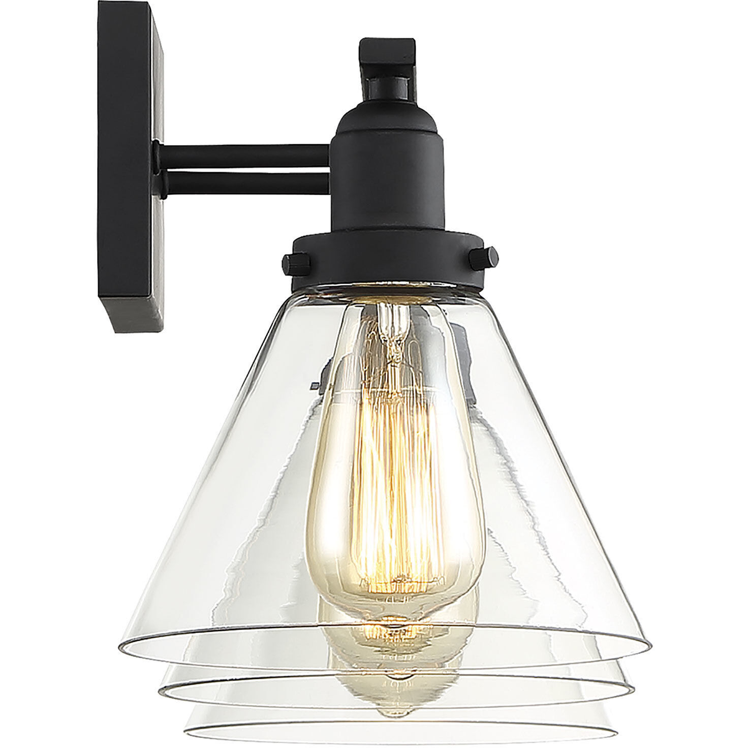 Drake 3 Light 28.5 inch Black Bathroom Vanity Light Wall Light, Essentials