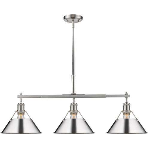 Orwell 3 Light 36 inch Pewter Kitchen Island Light Ceiling Light in Chrome