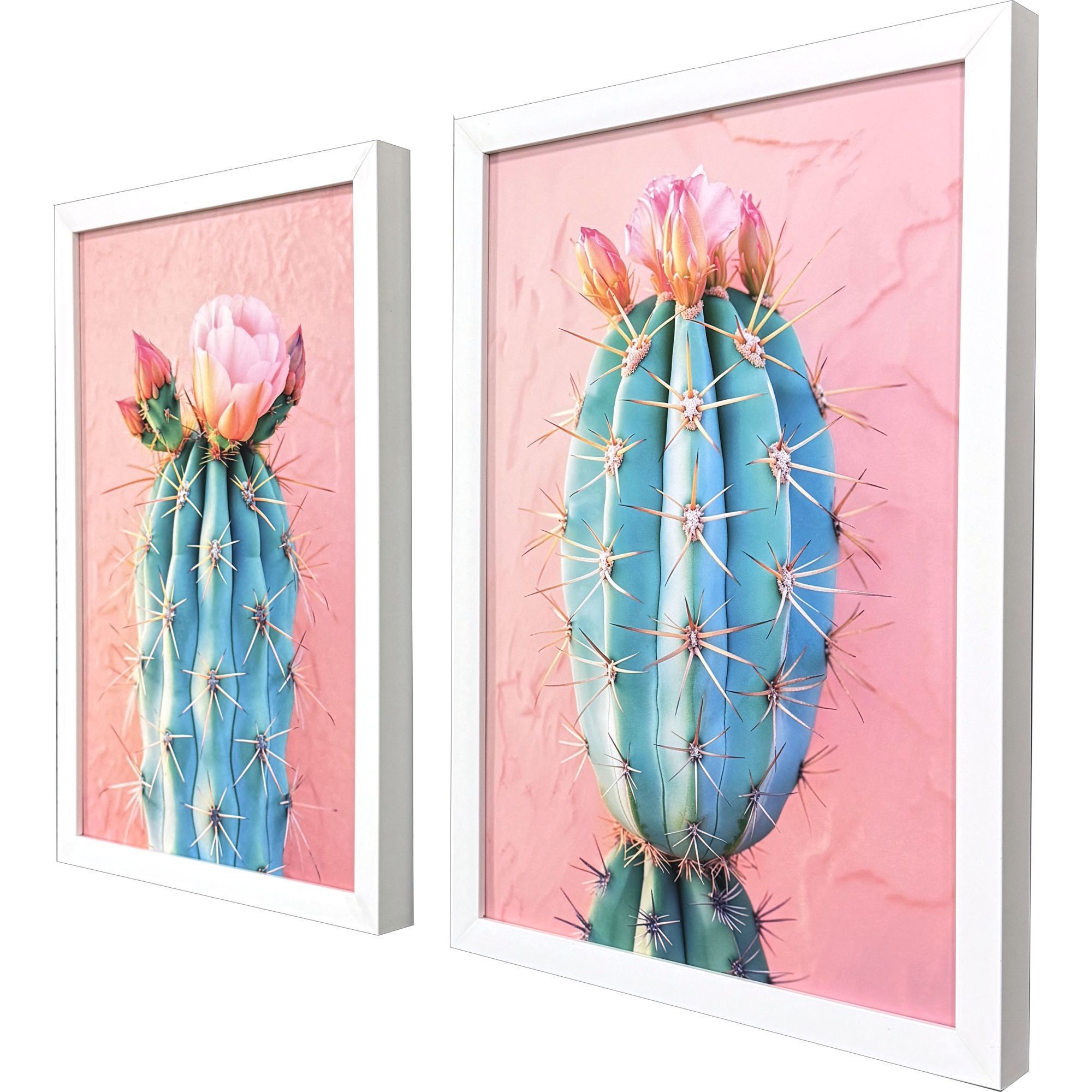 Blush Botanicals Pink and Turquoise and Green Framed Art, Propac