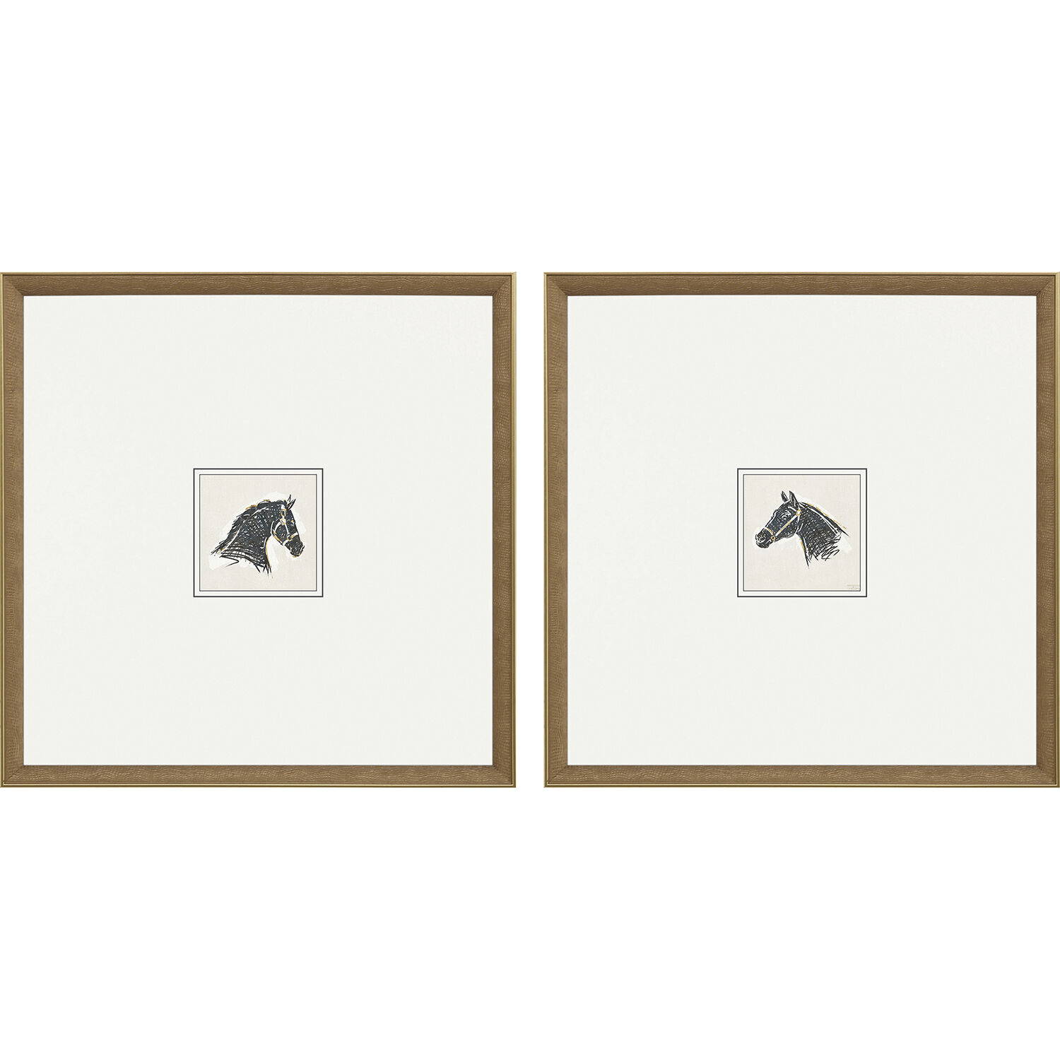 Animals Black and Beige and White Framed Art