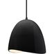 Radiance Collection - Brisa Pendant Ceiling Light in Matte Black, Black Cord, Replaceable Bulb, Gloss Black, 9W x 8.75H, Form+Finish+Function