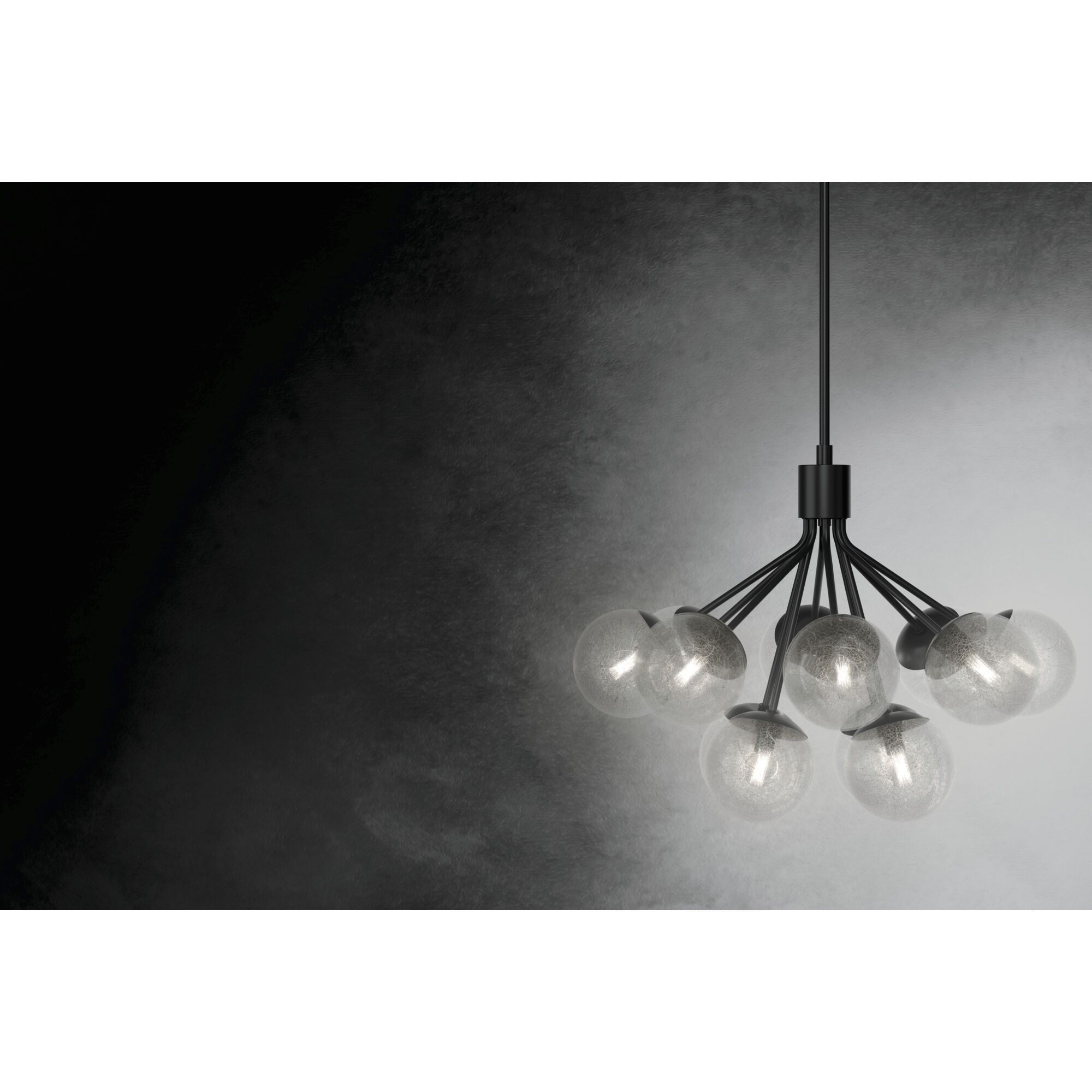 Silvarious 12 Light Black Chandelier/Semi Flush Ceiling Light