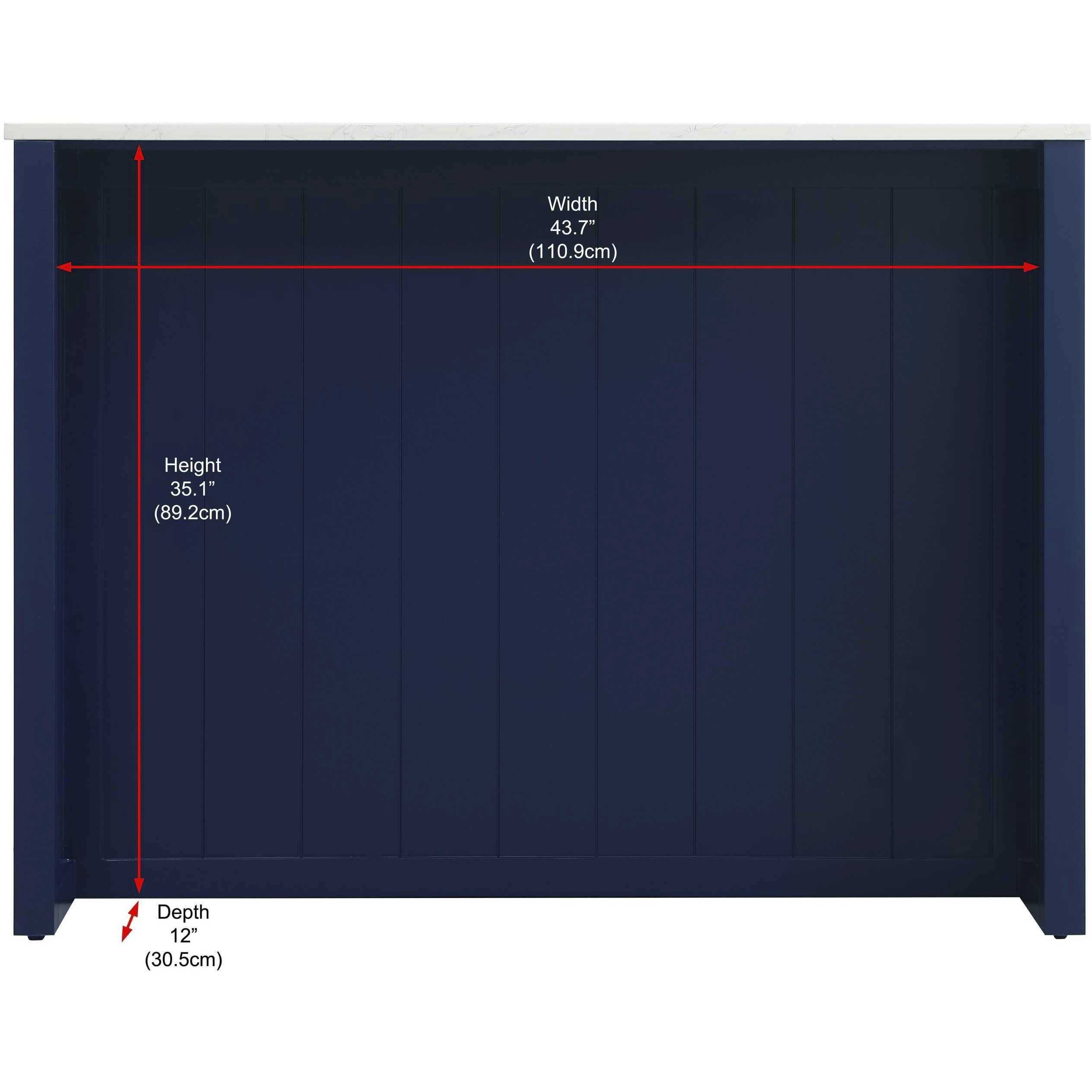 Porter Blue Kitchen Island in 48 in