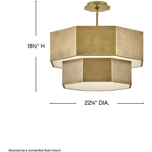 Facet 7 Light 22.25 inch Heritage Brass Chandelier Ceiling Light