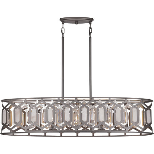 Hexly 5 Light 44 inch Bronze and Sultry Silver Island Light Ceiling Light