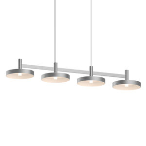 Systema Staccato LED 43 inch Satin Aluminum Linear Pendant Ceiling Light, Pan Shades