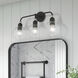 Downtown 3 Light 24 inch Black with Brushed Nickel Accents Vanity Sconce Wall Light, Sphere
