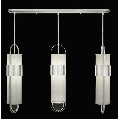 Bond LED 48 inch Silver Pendant Ceiling Light in Bahama Sand Studio Glass