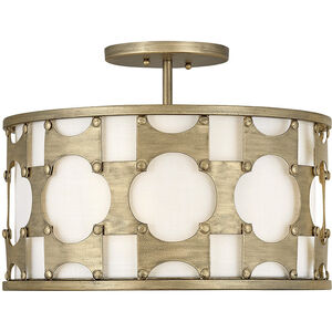 Carter LED 17 inch Burnished Gold Indoor Semi-Flush Mount Ceiling Light, Convertible to Pendant