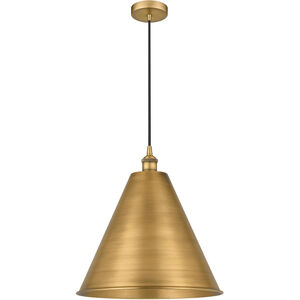 Edison Cone 1 Light 16 inch Brushed Brass Mini Pendant Ceiling Light