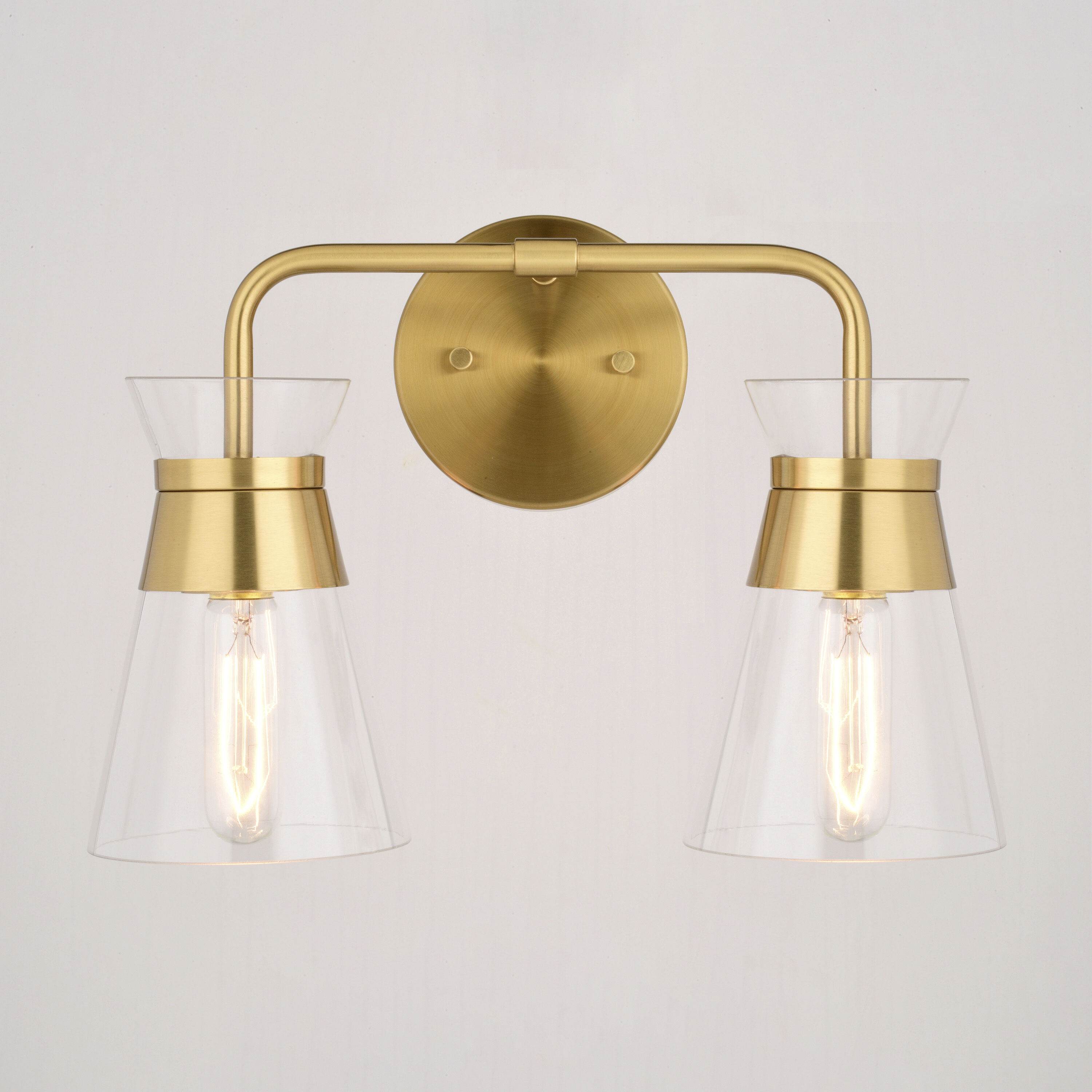 Harper 2 Light 15 inch Natural Brass Bathroom Light Wall Light