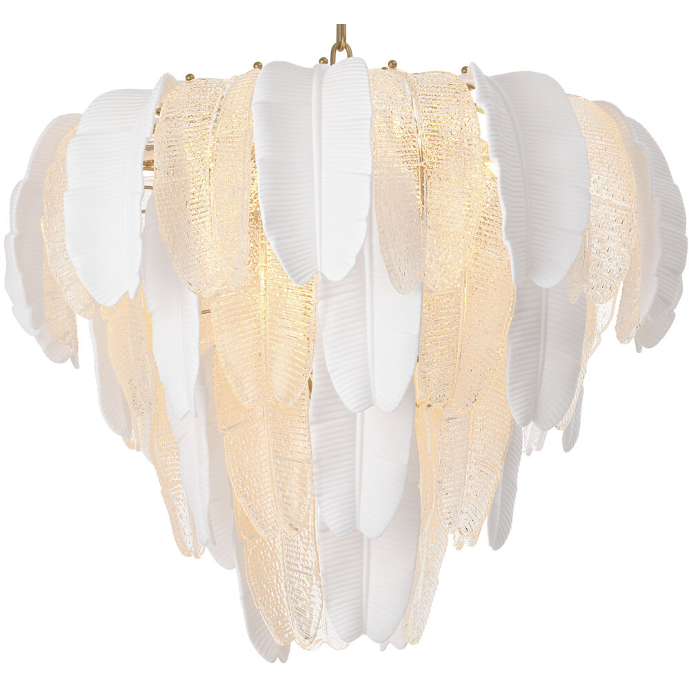 Saint Lucia 13 Light 23.62 inch Clear Textured Glass Chandelier Ceiling Light, Small
