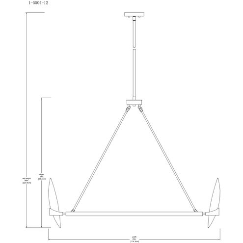 Nouvel 12 Light 45 inch Warm Brass Chandelier Ceiling Light