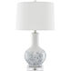 Myrtle 28 inch 150 watt White and Blue and Clear Table Lamp Portable Light