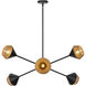 Daphne 6 Light 37.5 inch Matte Black and Brown Cotton Rope Chandelier Ceiling Light