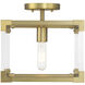Vantage Oro District 1 Light 11 inch Soft Brass Semi Flush Ceiling Light