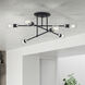 Delacroix 6 Light 28 inch Black with Brushed Nickel Accents Semi-Flush Ceiling Light