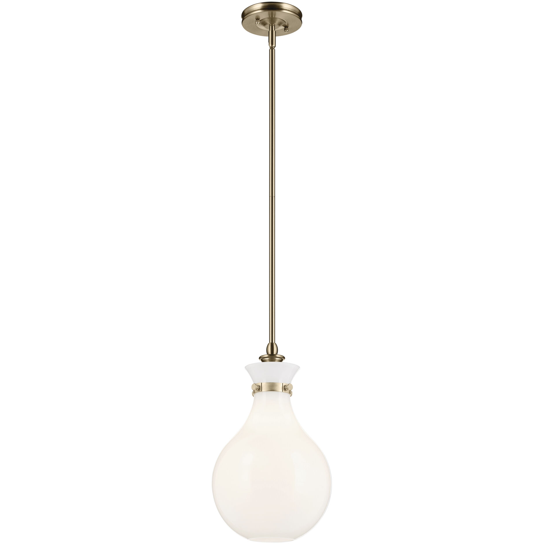 Laria 1 Light Champagne Bronze Pendant Ceiling Light in Opal