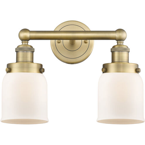 Bell 2 Light 15.5 inch Brushed Brass Bath Vanity Light Wall Light in Matte White
