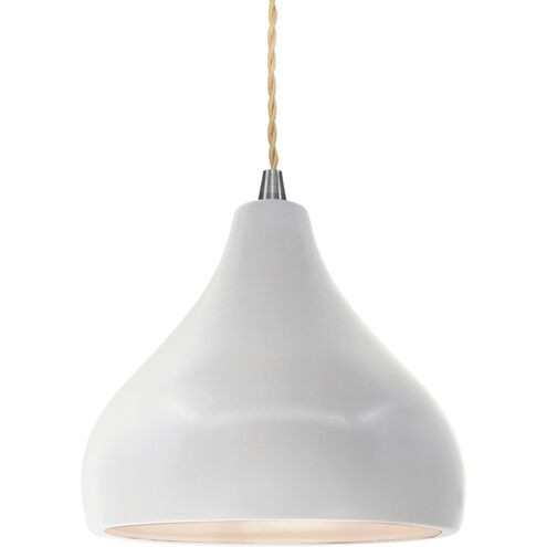 Radiance LED 8 inch Bisque and Brushed Nickel Pendant Ceiling Light