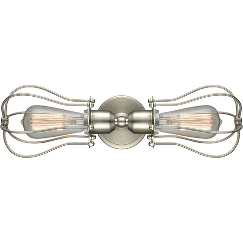 Austere Muselet 2 Light 19 inch Brushed Satin Nickel Bath Vanity Light Wall Light in Incandescent, Austere