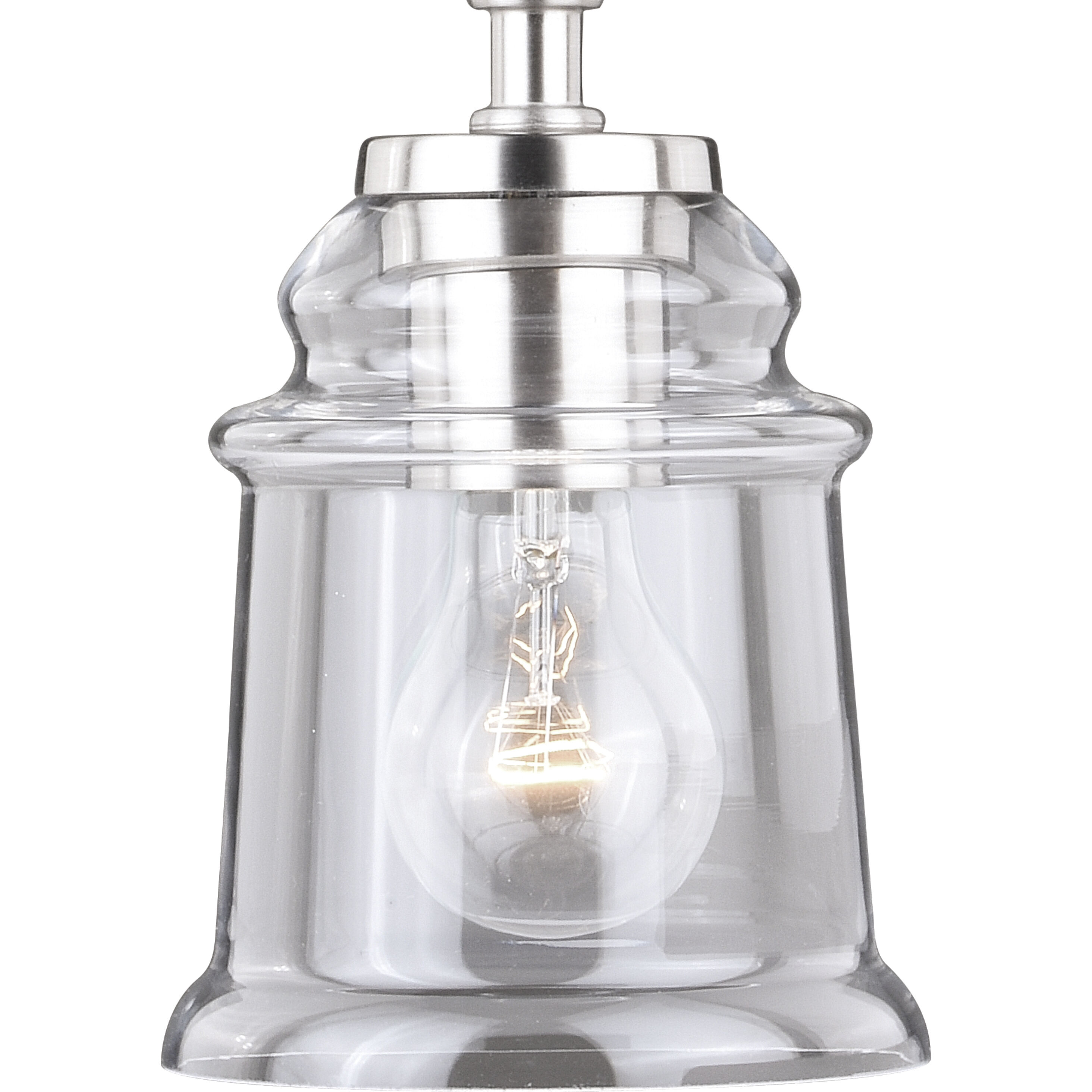 Toledo LED 5.25 inch Satin Nickel Mini Pendant Ceiling Light