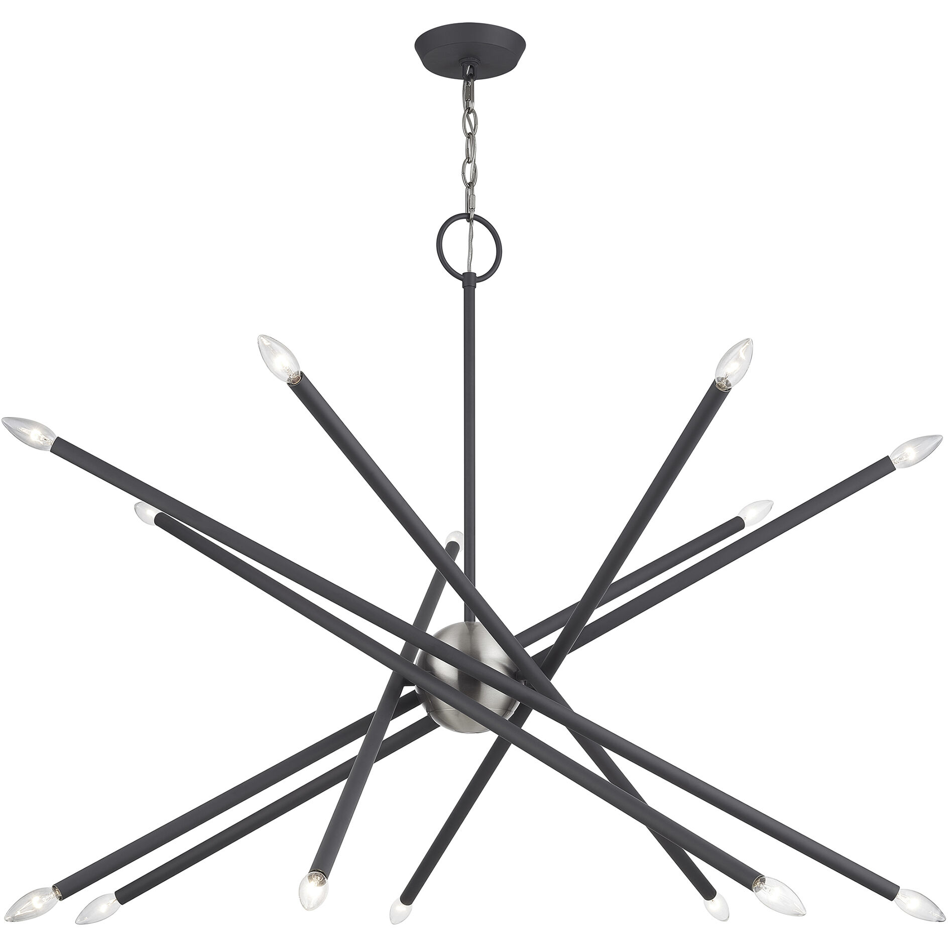 Soho 14 Light 40 inch Scandinavian Gray with Brushed Nickel Accents Foyer Chandelier Ceiling Light