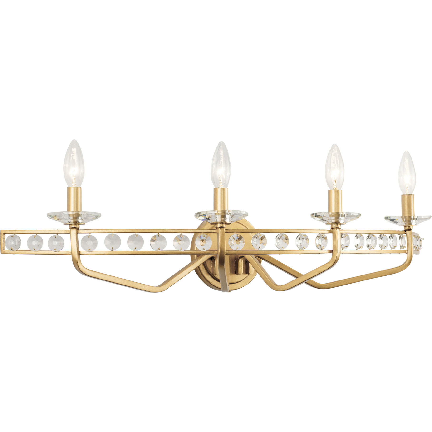 Monroe 4 Light 31 inch Antique Gold Bath Vanity Wall Light