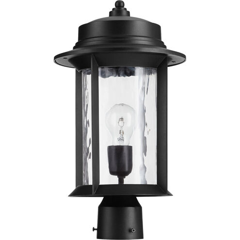 Charter 1 Light 17 inch Noir Post Lantern, Clear Hammered