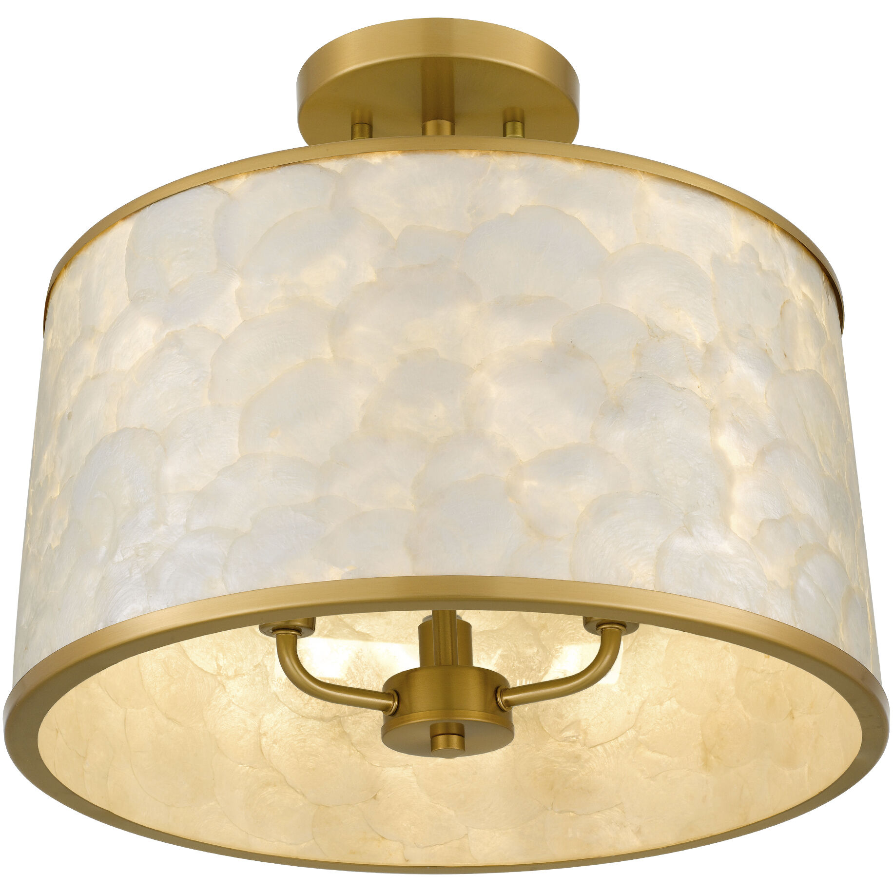 Windley 3 Light 16 inch Brushed Gold Semi-Flush Mount Ceiling Light