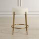 Arles 26 inch White Faux Shearling with Brushed Brass Counter Stool