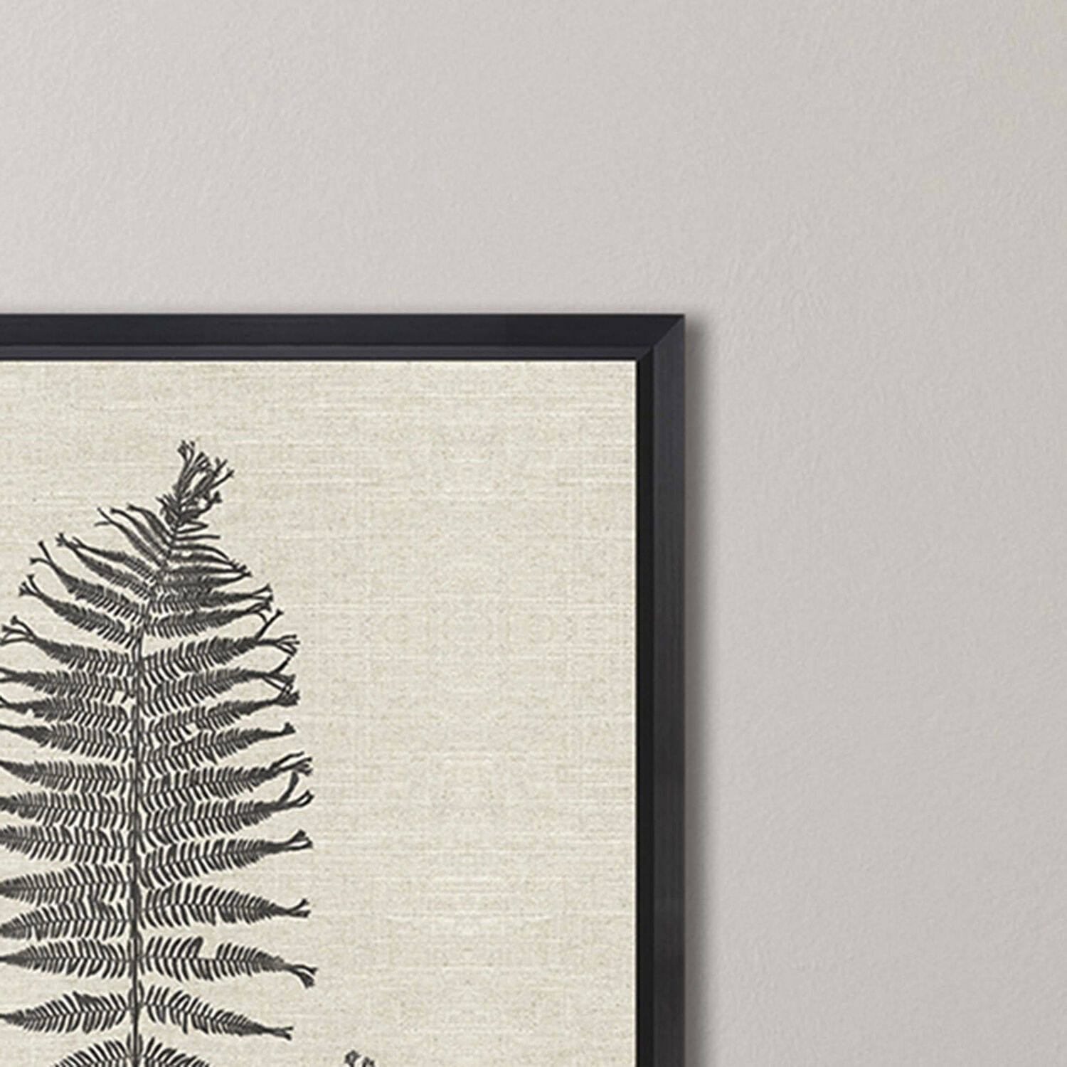 Modern Ferns Neutral and Black and Beige Framed Art