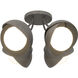 Brooklyn 4 Light 15.8 inch Natural Iron and Dark Smoke Semi-Flush Ceiling Light in Natural Iron/Dark Smoke