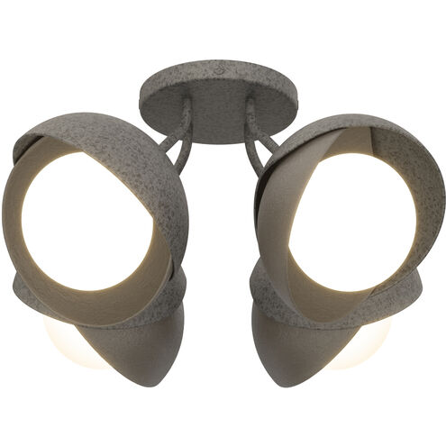 Brooklyn 4 Light 15.8 inch Natural Iron and Dark Smoke Semi-Flush Ceiling Light in Natural Iron/Dark Smoke